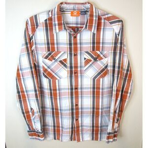 Merrell Long Sleeve Button Down Shirt Men's Large Plaid Multicolored Cotton